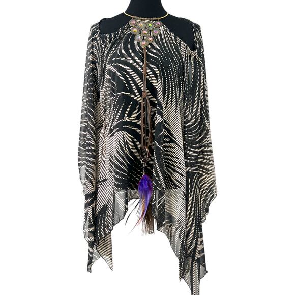 Kathrine Story One Size Flowey Top With Necklace Coverup Swim Tropical Women's - Picture 1 of 5